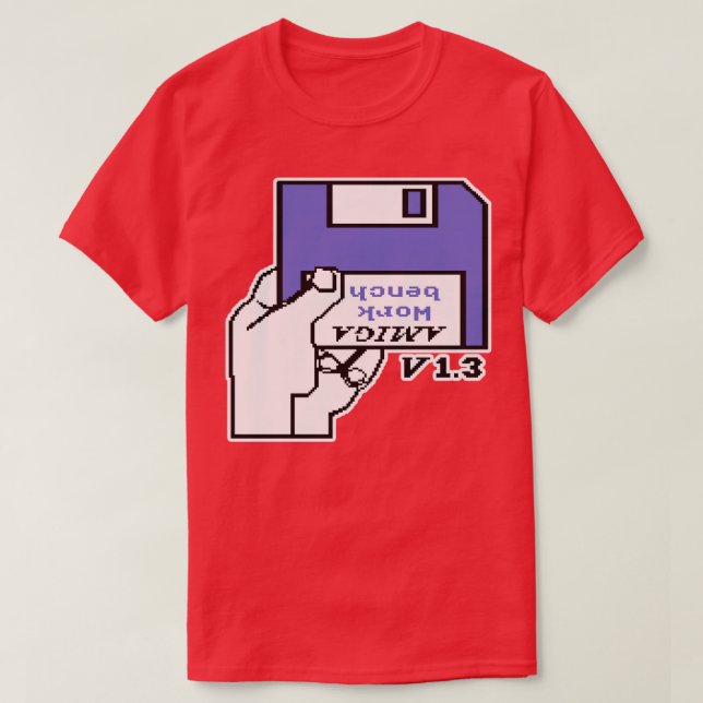 Retro Video Games Commodore Amiga Workbench Insert T-Shirt (Design Front)