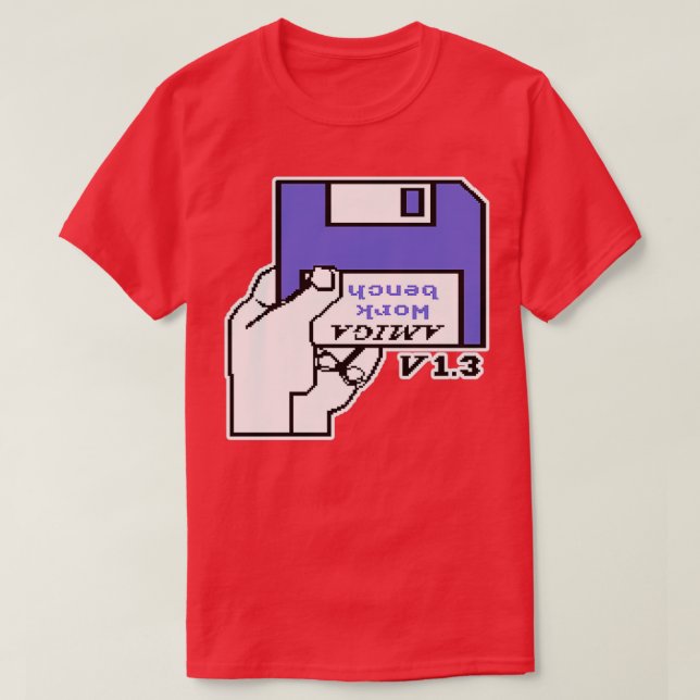 Retro Video Games Commodore Amiga Workbench Insert T-Shirt (Design Front)