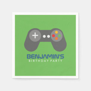 Retro Video Games Controller Birthday Napkin