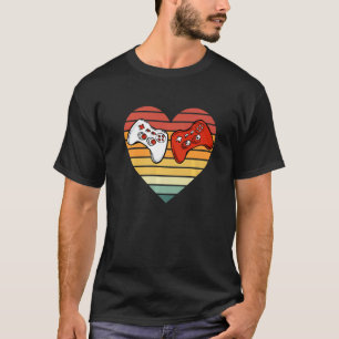 Retro Video Games Heart Funny Gamer For Valentine T-Shirt