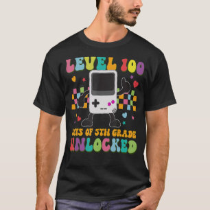 Retro Video Games Level 100 Days Of 5th Grade Unlo T-Shirt