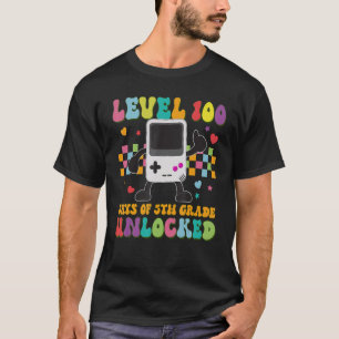 Retro Video Games Level 100 Days Of 5th Grade Unlo T-Shirt