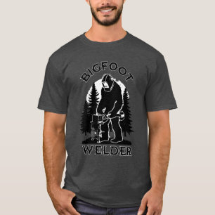 Retro Vidfoot Bigfoot Welder Forest Scene Tee
