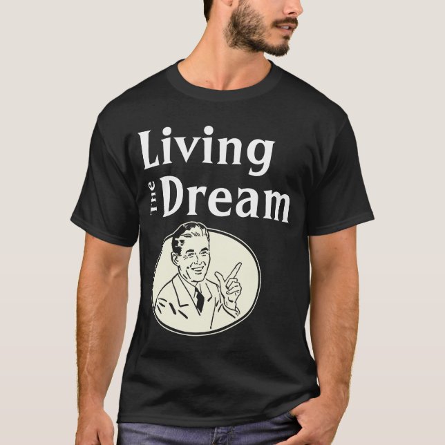 Rétro vie le T-shirt foncé rêveur (Devant)