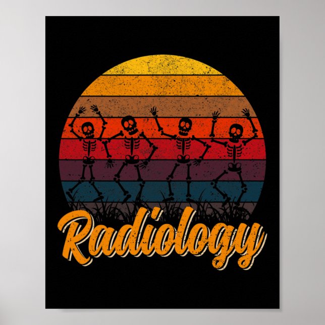 Retro Vinitage Dancing Skeleton Radiology Technici Poster (Front)