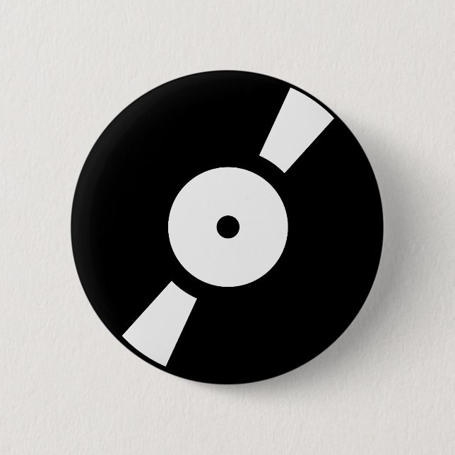 retro vinly record 2 inch round button (Front)