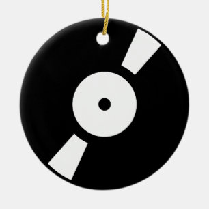 retro vinly record ceramic ornament