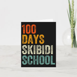 Retro Vintage 100 Days Of Skibidi School Boys Girl Card