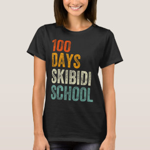 Retro Vintage 100 Days Of Skibidi School Boys Girl T-Shirt