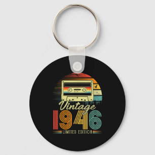 Retro Vintage 1946 Limited Edition 80 Years Old Bi Keychain
