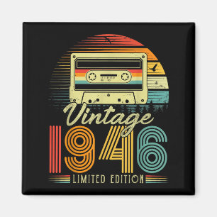 Retro Vintage 1946 Limited Edition 80 Years Old Bi Magnet