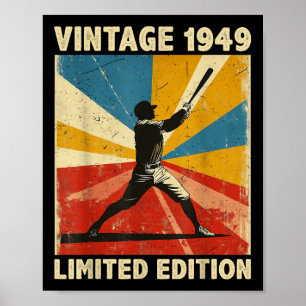 Retro Vintage 1949 Baseball Lover Limited Edition  Poster