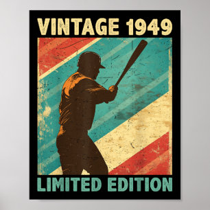 Retro Vintage 1949 Baseball Lover Limited Edition  Poster