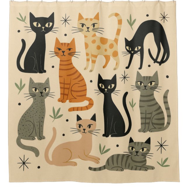 Retro Vintage 1950s Cat Pattern (Front)