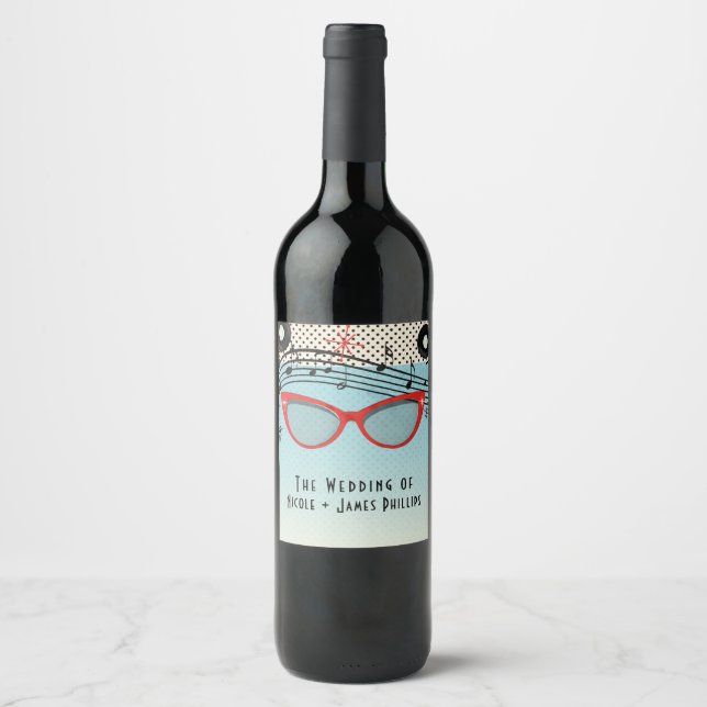 Retro Vintage 1950's Fifties Party Wine labels (Front)