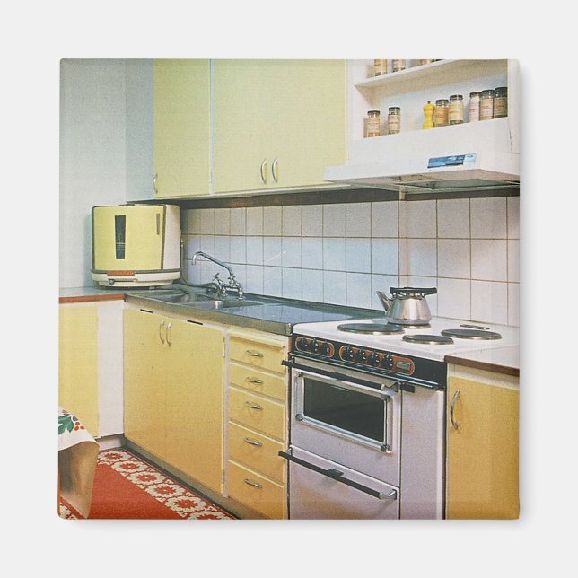 Retro Vintage 1950s Kitchen Scene  Magnet (Front)