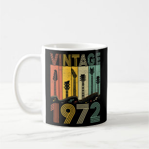 Retro Vintage 1972 Guitarist 1972 Birthday Guitar Coffee Mug