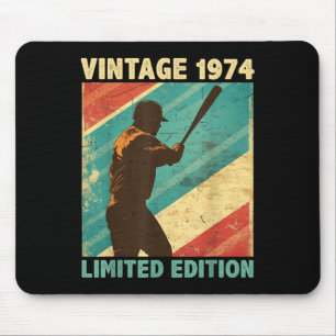 Retro Vintage 1974 Baseball Lover Limited Edition Mouse Pad