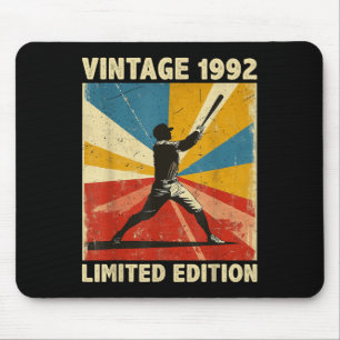 Retro Vintage 1992 Baseball Lover Limited Edition Mouse Pad