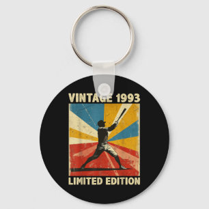 Retro Vintage 1993 Baseball Lover Limited Edition Keychain