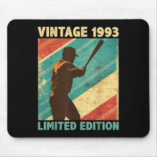 Retro Vintage 1993 Baseball Lover Limited Edition  Mouse Pad
