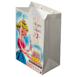 Retro vintage 22nd Birthday Medium Gift Bag