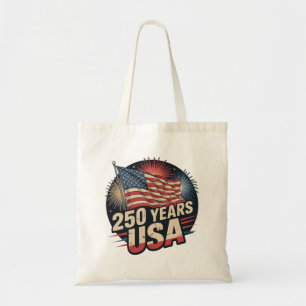 Retro Vintage 250 Years USA American Flag  Tote Bag