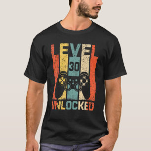 Retro Vintage 30th Birthday Gamer Level 30 Unlocke T-Shirt