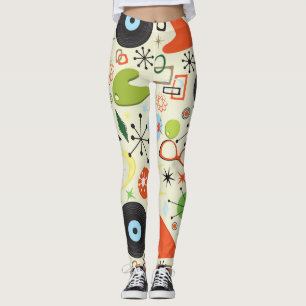 Retro Vintage 50's 1950's Style Pattern Leggings