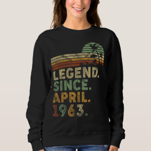 Retro Vintage 59 Years April Born Legend Since 196 Sweatshirt