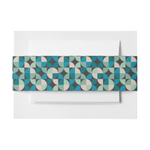 Retro Vintage 60's Pattern Invitation Belly Band