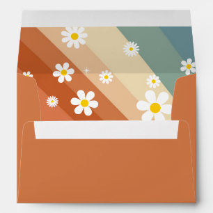 Retro Vintage 70’s Rainbow Return Address Envelope