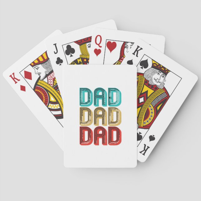 Retro Vintage 70s Dad Essential Playing Cards (Back)