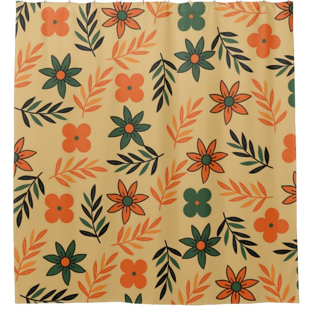 Retro Vintage 70s Floral Flower Leaves Pattern (Front)