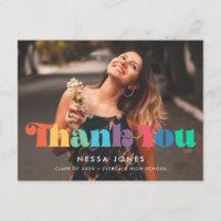 Retro vintage 70s graduation Thank you photo