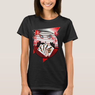 Retro Vintage 80's 90's Poker  Cards Queens T-Shirt