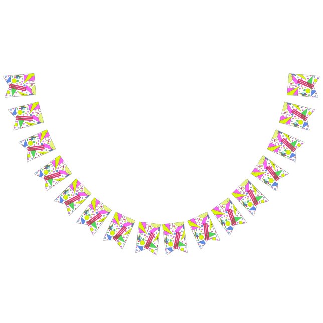 Retro Vintage 80s and 90s Style Bunting Flags (All)