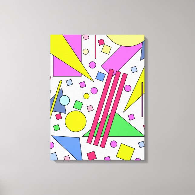 Retro Vintage 80s and 90s Style Canvas Print (Front)