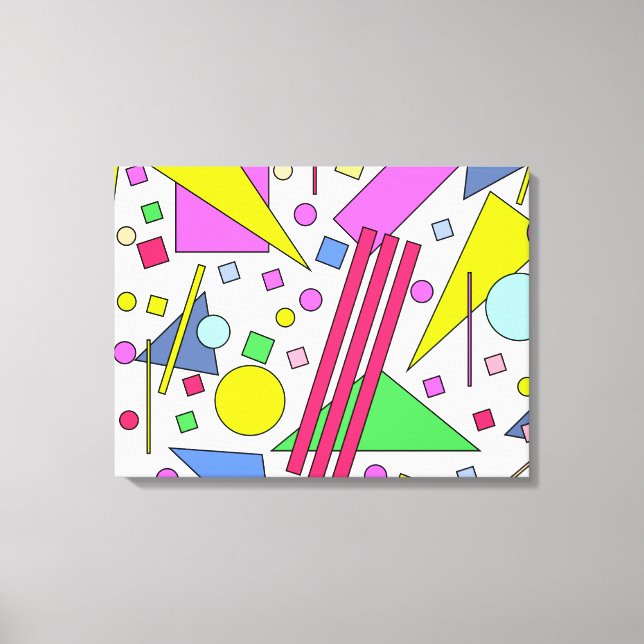 Retro Vintage 80s and 90s Style Canvas Print (Front)