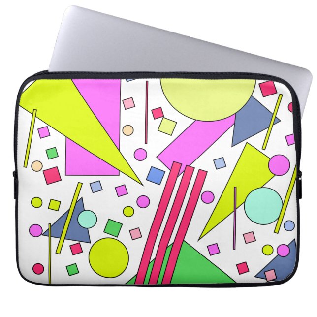 Retro Vintage 80s and 90s Style Laptop Sleeve (Front)