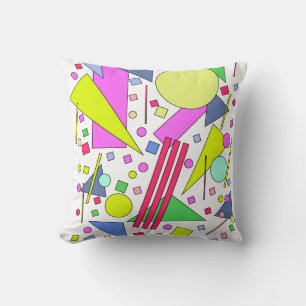 Retro Vintage 80s and 90s Style Throw Pillow