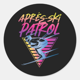 Retro Vintage 80s Apres Ski Patrol _1 Classic Round Sticker