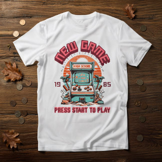 Retro Vintage 80s Arcade Game Beach T-Shirt