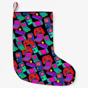 Retro Vintage 80's Gamer Design Small Christmas Stocking