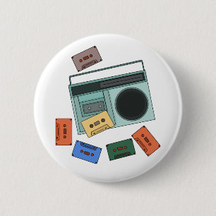 Retro Vintage 80's Music 2 Inch Round Button