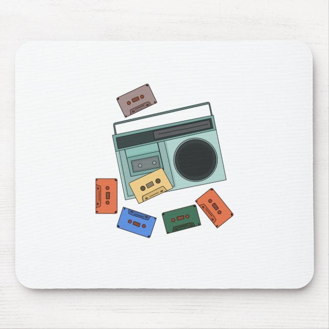 Retro Vintage 80's Music Mouse Pad (Front)