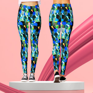 Retro Vintage 80s Music Vinyl Record Disc Pattern Leggings