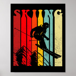 Retro Vintage 80s Ski Skiing _1 Poster