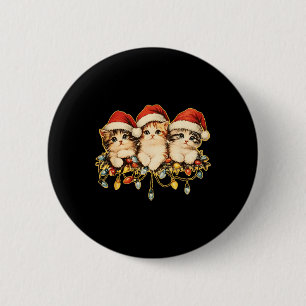Retro Vintage 90s Cat Xmas Light Christmas 1 2 Inch Round Button