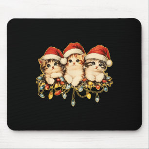 Retro Vintage 90s Cat Xmas Light Christmas 1  Mouse Pad